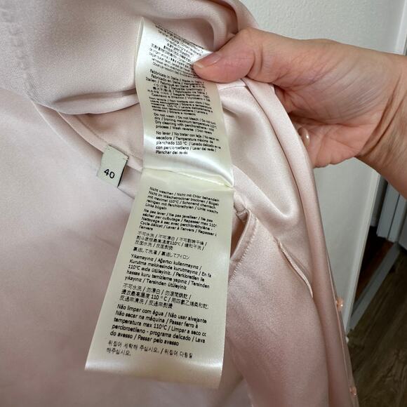 NWT Fendi The Abito Fluid Draped Daily Dress Top in Almond 100% Silk 40 / 8 - Picture 8 of 16